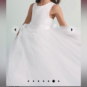 David’s Bridal Ball Gown Flower Girl Dress w/ Heart Cutout